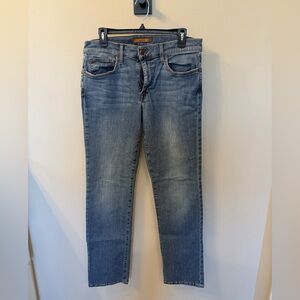 Joe's Jeans Light Blue Denim with Brown Leather Patch